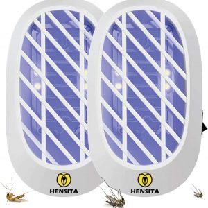 HENSITA Tueur d’insectes d’intérieur – Éliminateur d’insectes puissant et écologique – Tueur d’insectes 2 paquets d’insectes électriques enfichables d’intérieur (blanc)