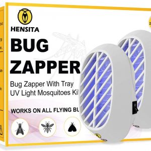 HENSITA Tueur d’insectes d’intérieur – Éliminateur d’insectes Puissant et écologique Zapper Catcher – Tueur d’insectes 2 Paquets d’insectes électriques enfichables d’intérieur (Blanc)