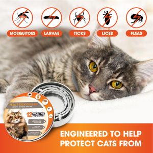 12-Months Cat Flea Collars, Flea Collar for Cats 13 Inches, Flea Treatment Cat from 100% Natural Ingredients, Waterproof Cat Flea Collar, One Size Fits All Flea Treatment Cat Collar