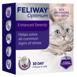 FELIWAY Optimum diffuser & 30 day refill, the best solution to ease cat anxiety, cat conflict and stress in the home, 48 ml (Pack of 1)