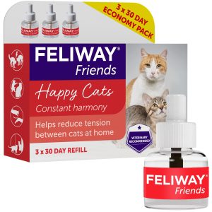 FELIWAY Friends 30 Day Refill (Value 3 pack), helps to reduce conflict in multi-cat households, helping cats get along better – 48ml x3